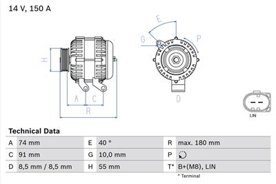 BOSCH 0 986 080 810 Číslo výrobce: 8081. EAN: 4047024837126.