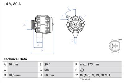 BOSCH 0 986 082 040 Číslo výrobce: 8204. EAN: 4047025173346.