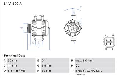 BOSCH 0 986 082 050 Číslo výrobce: 8205. EAN: 4047025173353.