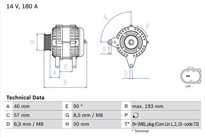 BOSCH 0 986 083 850 Číslo výrobce: 8385. EAN: 4047026348033.