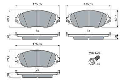 BOSCH 0 986 424 628 Číslo výrobce: BP2483. EAN: 4047026416640.