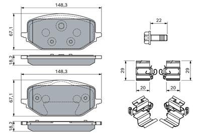 BOSCH 0 986 460 165 Číslo výrobce: BP2863. EAN: 4047026788501.
