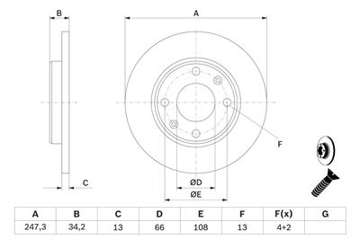 BOSCH 0 986 479 B55 Číslo výrobce: BD2056. EAN: 4047025348997.