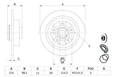 BOSCH 0 986 479 009 Číslo výrobce: BD1627. EAN: 4047025082136.