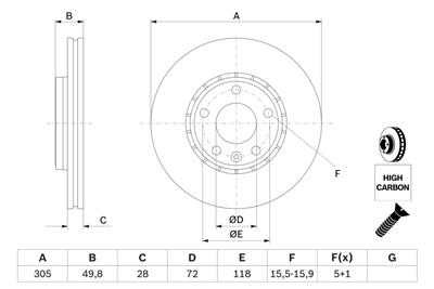 BOSCH 0 986 479 B69 Číslo výrobce: BD2070. EAN: 4047025357555.