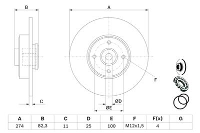 BOSCH 0 986 479 270 Číslo výrobce: BD1119. EAN: 4047024116306.