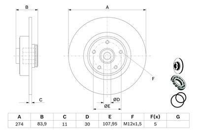 BOSCH 0 986 479 273 Číslo výrobce: BD1122. EAN: 4047024116337.