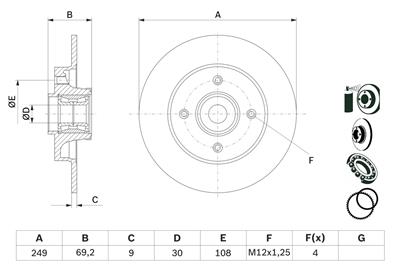 BOSCH 0 986 479 275 Číslo výrobce: BD1124. EAN: 4047024226999.