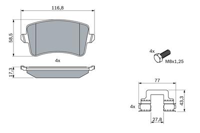 BOSCH 0 986 494 733 Číslo výrobce: BP1748. EAN: 4047025762069.