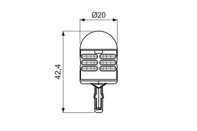 BOSCH 1 987 301 525 Číslo výrobce: 12V 2,5W W21/5W LED RETROFIT RED. EAN: 4047026352573.