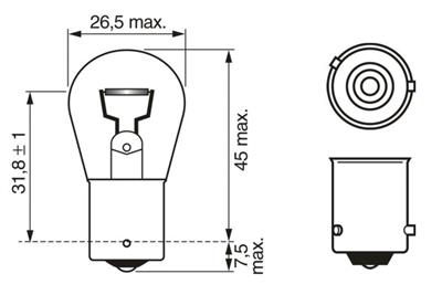 BOSCH 1 987 302 213 Číslo výrobce: PY21W. EAN: 3165141238761.