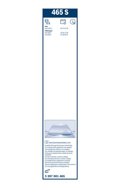 BOSCH 3 397 001 465 Číslo výrobce: 465 S. EAN: 3165141064230.