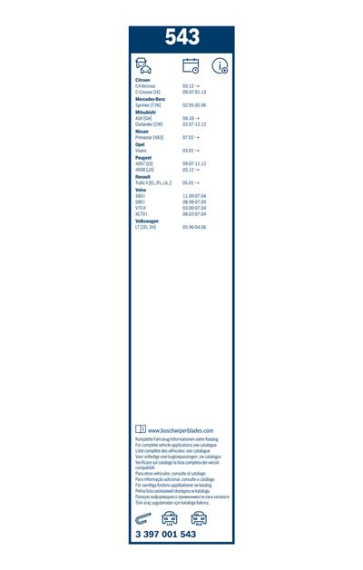 BOSCH 3 397 001 543 Číslo výrobce: 543. EAN: 3165143196922.