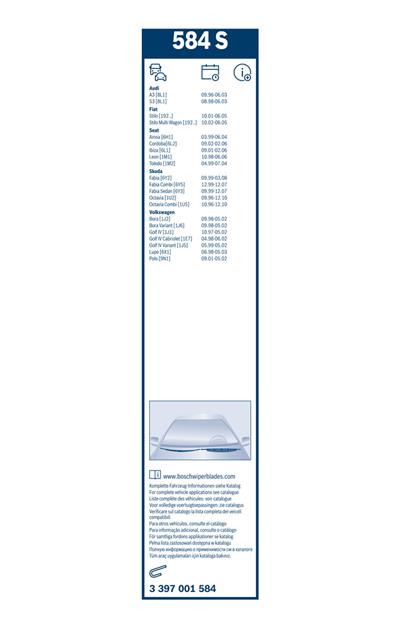 BOSCH 3 397 001 584 Číslo výrobce: 584S. EAN: 3165141095005.