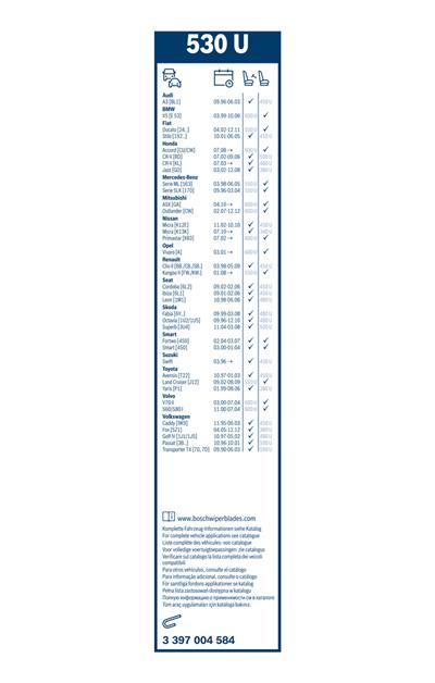 BOSCH 3 397 004 584 Číslo výrobce: 530 U. EAN: 3165143572917.