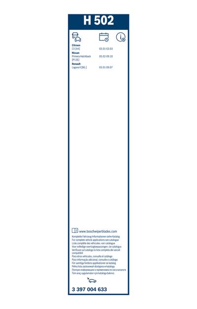 BOSCH 3 397 004 633 Číslo výrobce: H 502. EAN: 3165143609279.