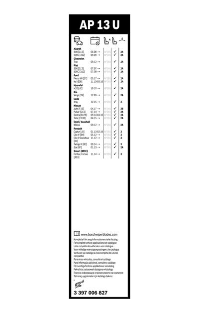 BOSCH 3 397 006 827 Číslo výrobce: AP 13 U. EAN: 4047025120456.