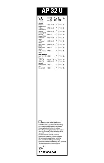 BOSCH 3 397 006 841 Číslo výrobce: AP 32 U. EAN: 4047025120661.