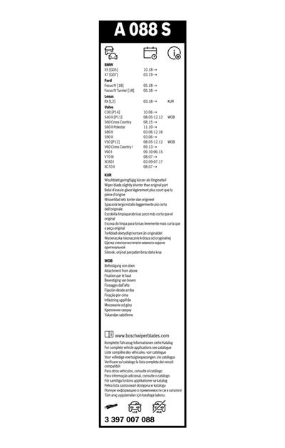 BOSCH 3 397 007 088 Číslo výrobce: A 088 S. EAN: 4047023031464.
