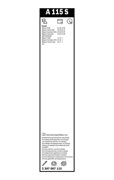 BOSCH 3 397 007 115 Číslo výrobce: A 115 S. EAN: 4047024160187.