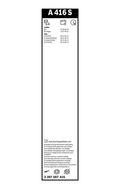 BOSCH 3 397 007 416 Číslo výrobce: A 416 S. EAN: 4047024434547.