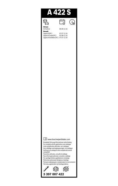 BOSCH 3 397 007 422 Číslo výrobce: A 422 S. EAN: 4047024374881.