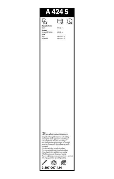 BOSCH 3 397 007 424 Číslo výrobce: A 424 S. EAN: 4047024374942.