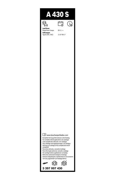 BOSCH 3 397 007 430 Číslo výrobce: A 430 S. EAN: 4047024381087.