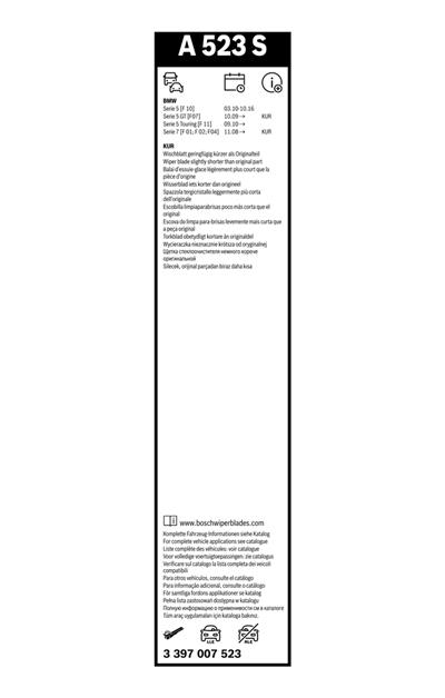 BOSCH 3 397 007 523 Číslo výrobce: A 523 S. EAN: 4047024637252.