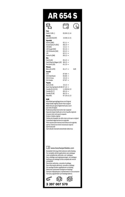 BOSCH 3 397 007 570 Číslo výrobce: AR 654 S. EAN: 4047024727823.