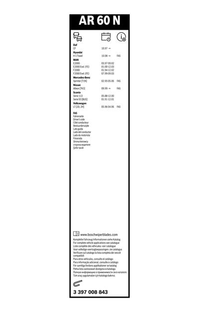 BOSCH 3 397 008 843 Číslo výrobce: AR 60 N. EAN: 4047024784536.