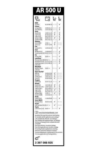 BOSCH 3 397 008 935 Číslo výrobce: AR 500 U. EAN: 4047024735927.
