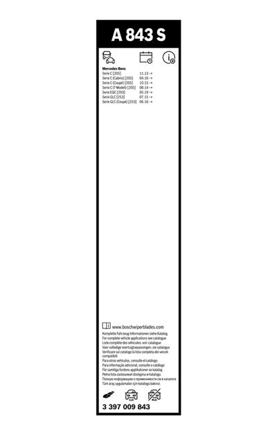 BOSCH 3 397 009 843 Číslo výrobce: A 843 S. EAN: 4047025639521.