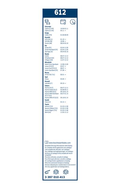 BOSCH 3 397 010 413 Číslo výrobce: 612. EAN: 4047025520720.