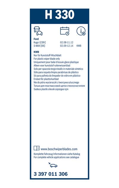 BOSCH 3 397 011 306 Číslo výrobce: H 330. EAN: 4047024424975.