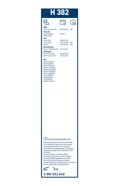 BOSCH 3 397 011 412 Číslo výrobce: H 382. EAN: 4047024656420.
