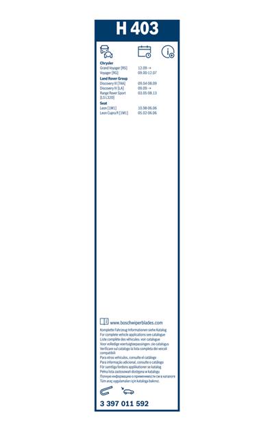 BOSCH 3 397 011 592 Číslo výrobce: H 403. EAN: 4047024927292.
