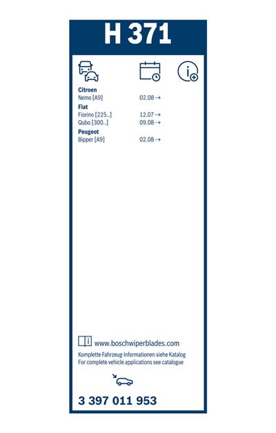 BOSCH 3 397 011 953 Číslo výrobce: H 371. EAN: 4047025510592.