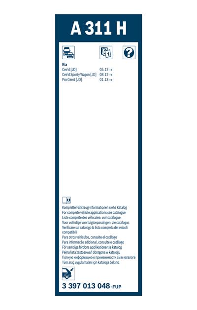 BOSCH 3 397 013 048 Číslo výrobce: A 311 H. EAN: 4047025304368.