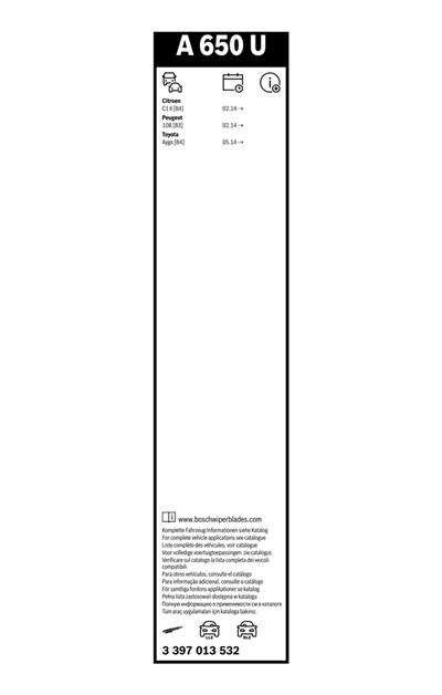 BOSCH 3 397 013 532 Číslo výrobce: A 650 U. EAN: 4047025408837.