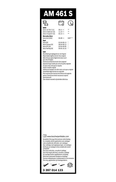 BOSCH 3 397 014 123 Číslo výrobce: AM 461 S. EAN: 4047025487733.