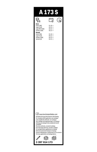 BOSCH 3 397 014 173 Číslo výrobce: A 173 S. EAN: 4047025576727.