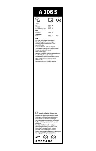 BOSCH 3 397 014 208 Číslo výrobce: A 106 S. EAN: 4047025786324.