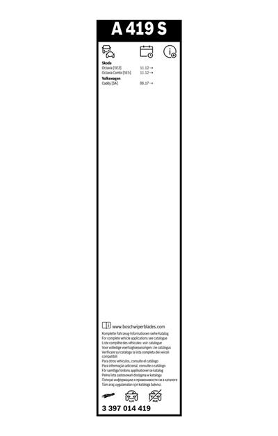 BOSCH 3 397 014 419 Číslo výrobce: A 419 S. EAN: 4047026234459.