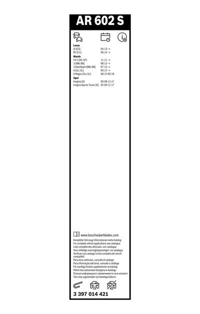 BOSCH 3 397 014 421 Číslo výrobce: AR 602 S. EAN: 4047026232356.