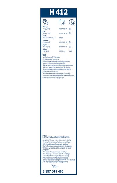 BOSCH 3 397 015 450 Číslo výrobce: H 412. EAN: 4047026417425.