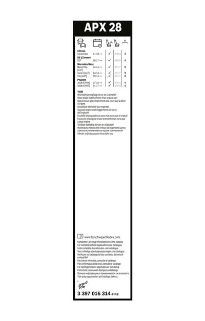 BOSCH 3 397 016 314 Číslo výrobce: APX 28. EAN: 4047026837155.