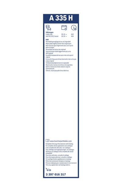 BOSCH 3 397 016 317 Číslo výrobce: A 335 H. EAN: 4047026586619.