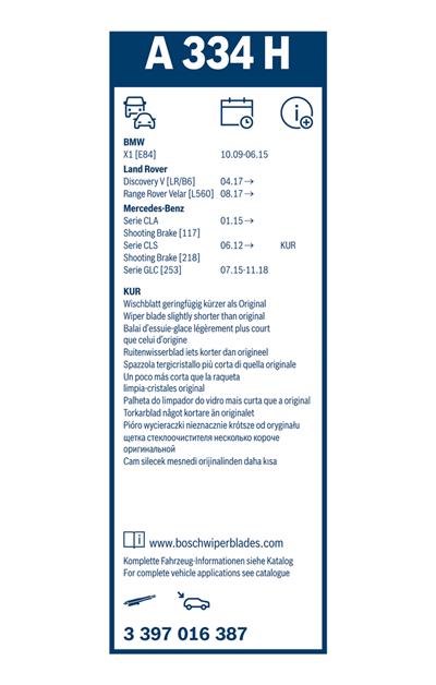 BOSCH 3 397 016 387 Číslo výrobce: A 334 H. EAN: 4047026199178.