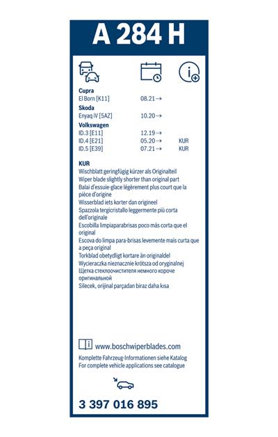 BOSCH 3 397 016 895 Číslo výrobce: A 284 H. EAN: 4047026577099.